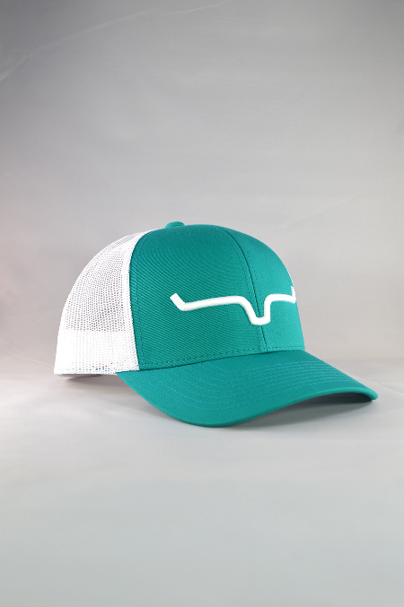 Kimes Ranch Weekly Trucker Ball Cap- Teal/White