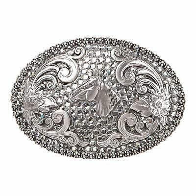 Ladies Nocona Blazin Roxx Horse Head Crystal Western Belt Buckle