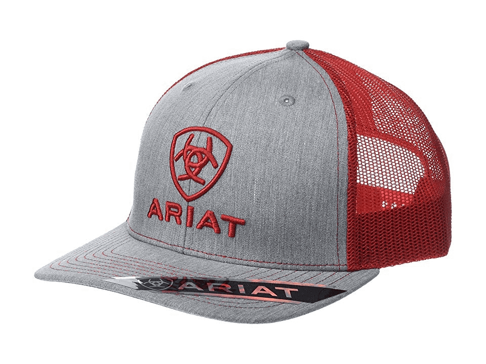 Ariat Men’s Grey & Red Logo Snapback Cap A300005104