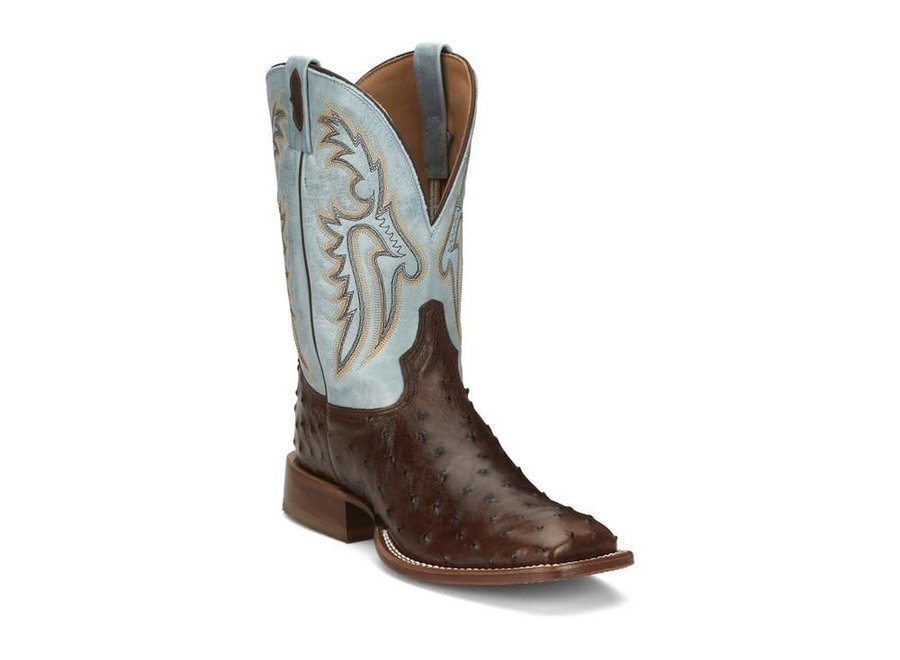 Tony Lama Men’s Jacinto Bourbon Full Quill Ostrich Boots EP6093