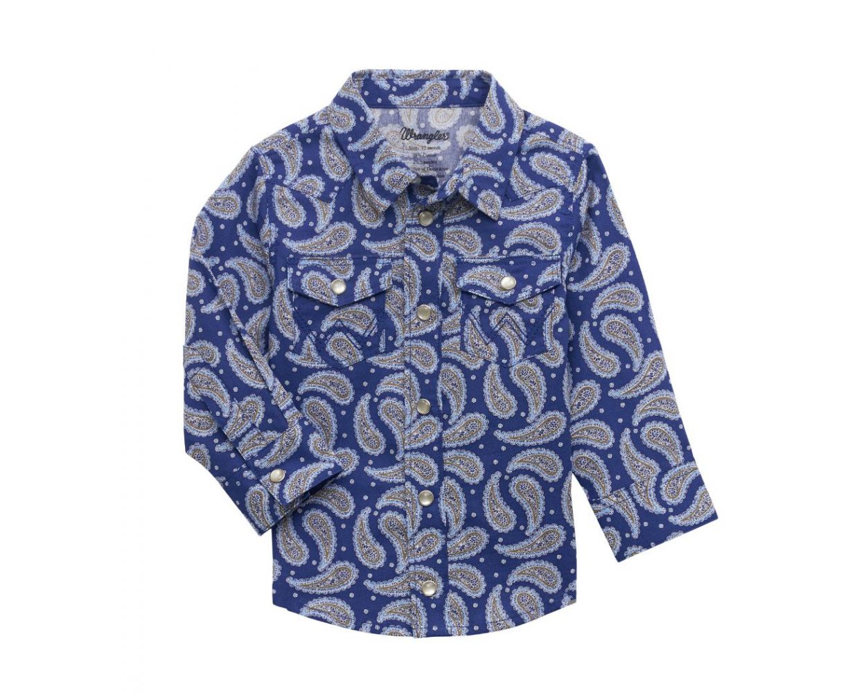 Wrangler Baby Boy Long Sleeve Shirt – Blue Paisley – 112355415